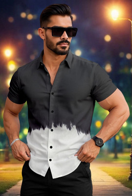Varni Creation Men Printed Casual Black Shirt