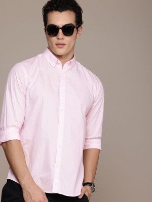 French Connection Men Solid Casual Pink Shirt