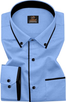 AITAVIKOVERSEAS Men Solid Casual Light Blue Shirt