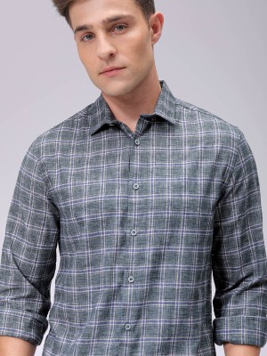 The Indian Garage Co. Men Checkered Casual Grey Shirt