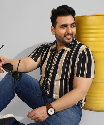 Instafab Plus Men Striped Casual Multicolor Shirt