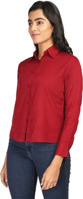 Jacinta Women Solid Casual Maroon Shirt