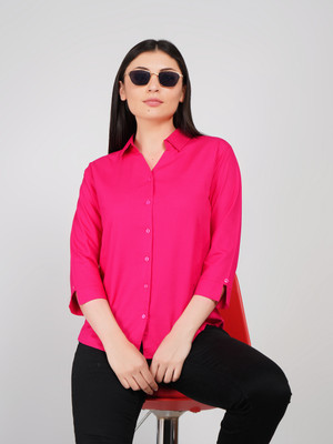 REYA FASHION Women Solid Casual Pink Shirt