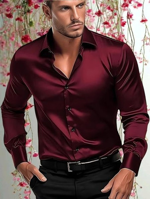 DHAMELIYA ENTERPRISE Men Solid Casual Maroon Shirt