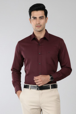 garry richard Men Solid Formal Brown Shirt