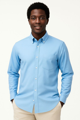 Auraa enterprises Men Solid Casual Light Blue Shirt