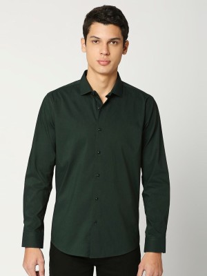 Pepe Jeans Men Solid Casual Green Shirt