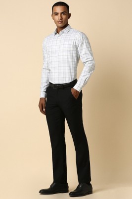 Allen Solly Men Checkered Formal Grey, Light Green, White Shirt