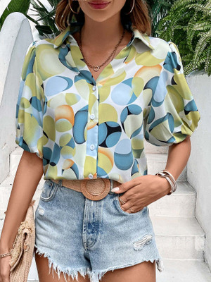 OUTZIDR Women Printed Party Multicolor Shirt