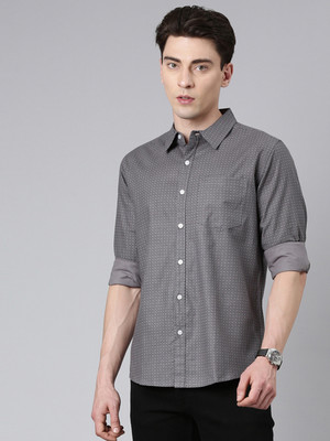 METRONAUT Men Printed Casual Grey Shirt