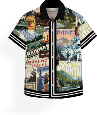 Hellcat Boys Floral Print Casual Black Shirt