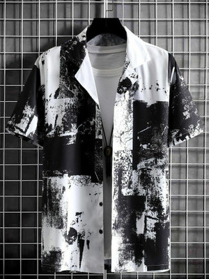 Radha Krishna Fashion Men Checkered Casual White, Black Shirt