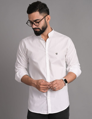 FUBAR Men Solid Casual White Shirt