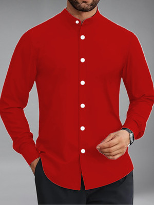 BHUVIKOO Men Solid Casual Red Shirt