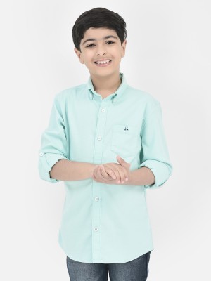 CRIMSOUNE CLUB Boys Solid Casual Green Shirt