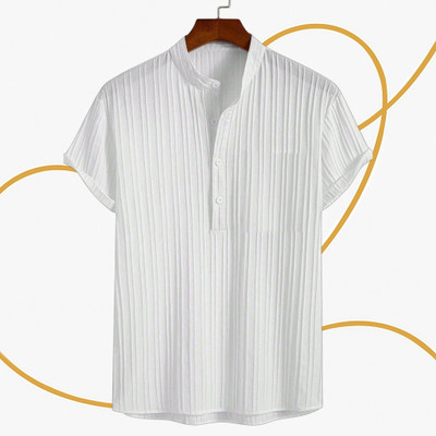 Jenil Fashion Men Solid Casual White Shirt