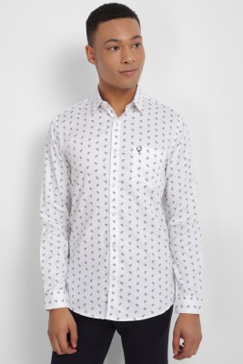 Allen Solly Men Printed Formal Blue, White Shirt