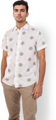 Celio Men Printed Casual White Shirt