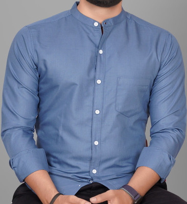 GLOBAL NOMAD Men Solid Casual Blue Shirt