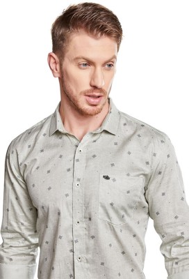 ALMATY Men Printed Party Grey Shirt