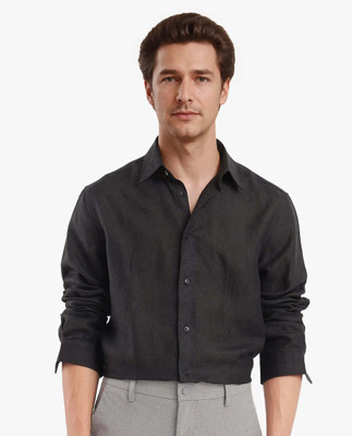 RARE RABBIT Men Solid Casual Black Shirt