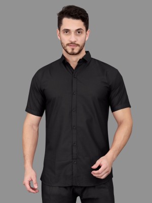 DUBAIFASHION Men Solid Casual Black Shirt