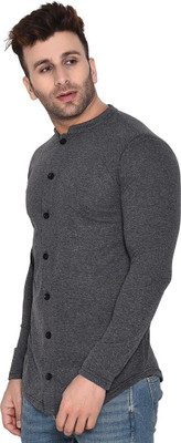GEUM Men Solid Formal Grey Shirt