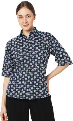 Smarty Pants Women Printed Casual Blue Shirt
