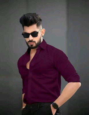 UNNATI TRENDS Men Solid Formal Purple Shirt
