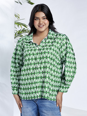 Globus Women Printed Casual Green Shirt