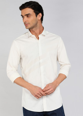 PETER ENGLAND Men Printed Casual Beige Shirt