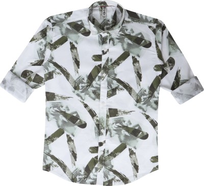 Cay Boys Printed Casual Green Shirt