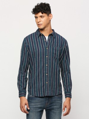 Pepe Jeans Men Striped Casual Blue Shirt