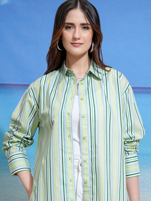 Tokyo Talkies Women Striped Casual Multicolor Shirt