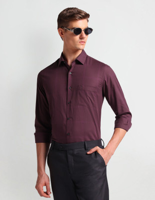 ARROW Men Solid Formal Red Shirt