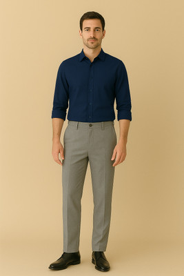 vrunda Men Striped Casual Grey Shirt