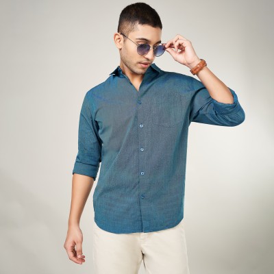 Peregrine by Pantaloons Men Printed Casual Blue Shirt