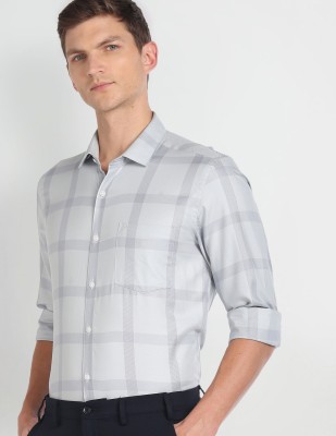 ARROW Men Checkered Formal Grey Shirt