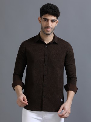 PRINTOUT Men Printed Casual Brown Shirt