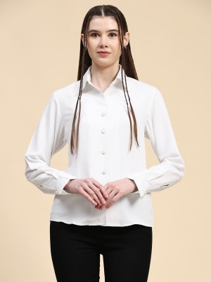 PRIDESKA Women Solid Casual White Shirt