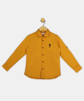 U.S. POLO ASSN. Baby Boys Solid Casual Yellow Shirt