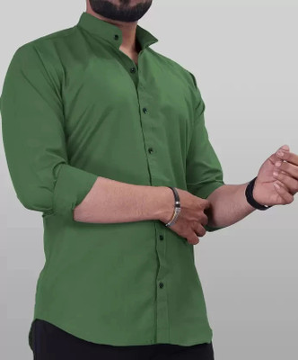 Dark Age Men Solid Casual Green Shirt