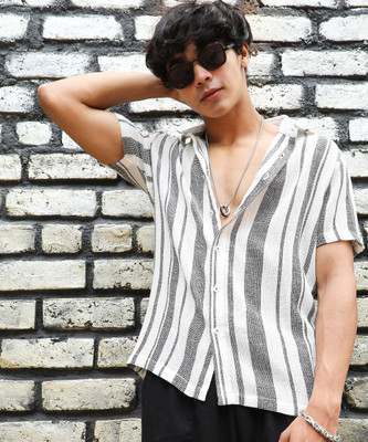 CAMPUS SUTRA Men Printed Casual White, Grey Shirt