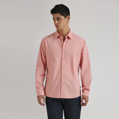 Pepe Jeans Men Solid Casual Pink Shirt