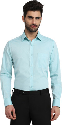 Raymond Men Printed Formal Green Shirt