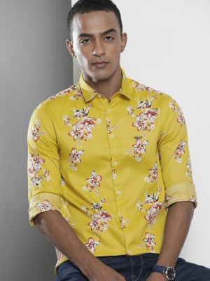 The Indian Garage Co. Men Printed Casual Yellow Shirt