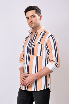 ERENCHINO Men Striped Casual Multicolor Shirt