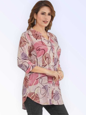 KAUTAQI Women Printed Casual Multicolor Shirt