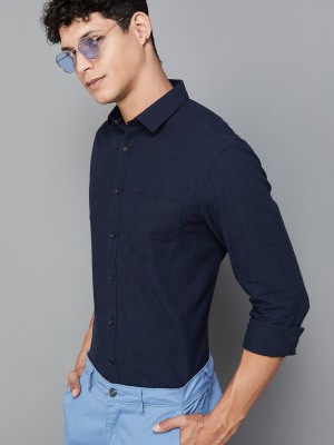 CODE by Lifestyle Men Solid Casual Blue Shirt