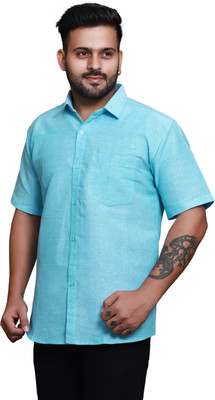RAI's Men Self Design Casual Light Blue Shirt